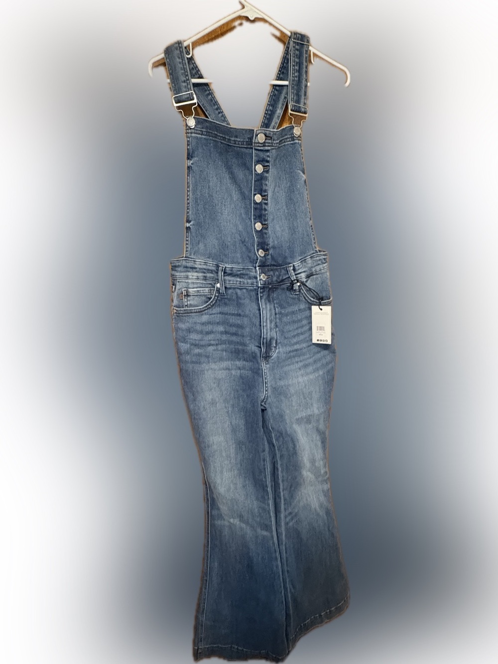 Judy Blue Tummy Control Retro Flare Overalls Blue XL